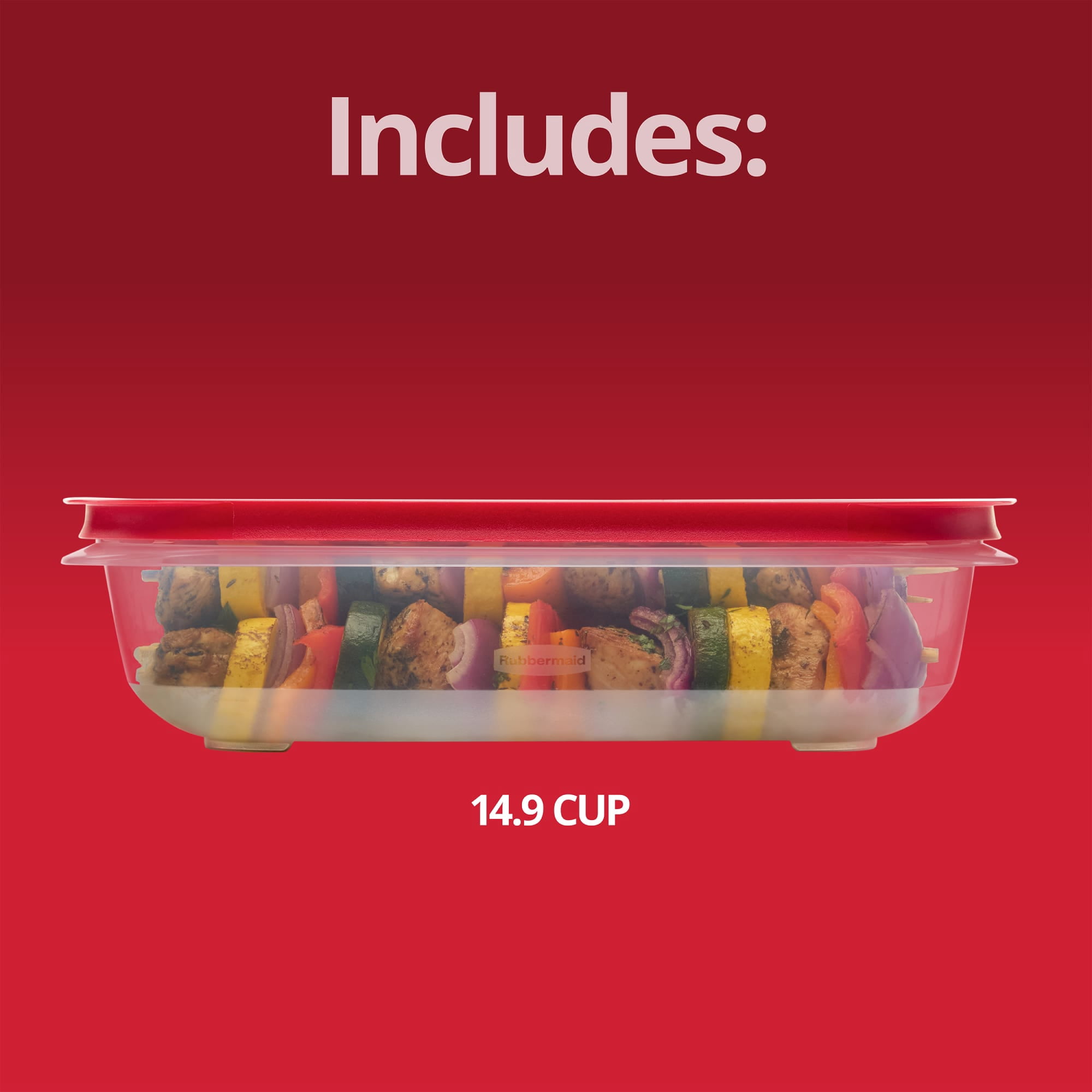 Rubbermaid 14.99-Cup EasyStore Rectangle Container, Food Storage Container, Food Storage Container with Lids