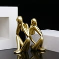 thumbnail image 3 of Sunjoy Tech Character Statue Retro Nordic Realistic Three-dimensional Artistic Decorative Resin Yoga Girl Thinker Abstract Figurine Miniatures for TV Cabinet, 3 of 8