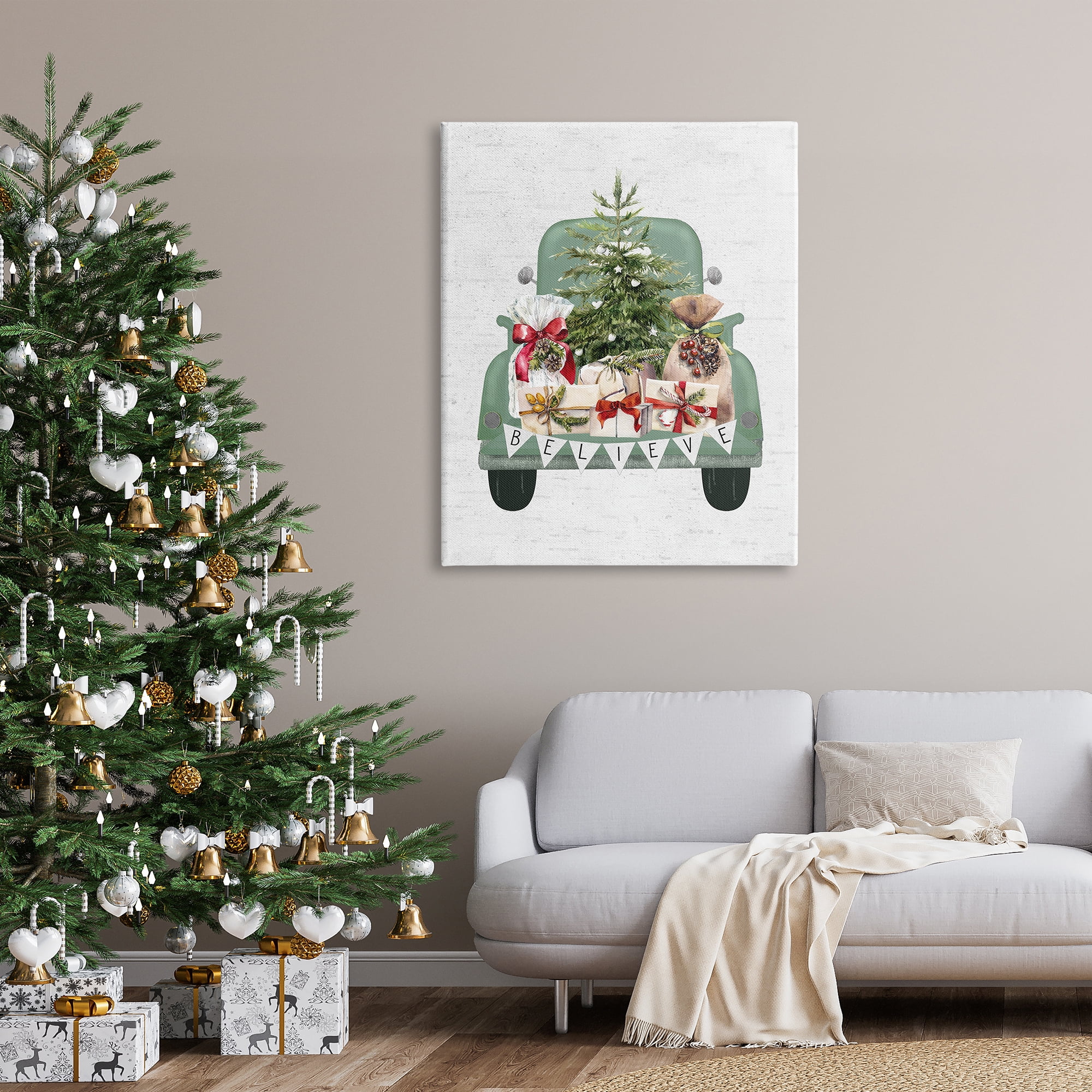 Stupell Industries Christmas Gift Pickup Holiday Painting Gallery Wrapped Canvas Art Print Wall Art, 36 x 48
