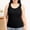Black, variant on Women Sleeveless Tank Pajamas Summer Plus Size Built In Chest Pads Airy Relaxed Sleepwear