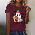 thumbnail image 5 of Wiyuqeen Halloween Shirts for Women Pumpkin Ghosts Short Sleeve Tops Thanksgiving Shirts Loose Fit T-shirts Casual Pumpkin Graphic Tees Crew Neck Festive Daily Wear, 5 of 7
