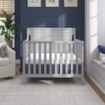 thumbnail image 2 of Dream On Me Bellport 4 in 1 Convertible Mini/Portable Crib in Pebble Grey, Non-Toxic Finish, Made of Sustainable New Zealand Pinewood, with 3 Mattress Height Settings, 2 of 9