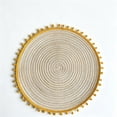 thumbnail image 2 of PONPRNGY 1Pc 15" Boho Braided Placemats, Round Table Mats with Tassel, Fringe Washable & Heat Resistant for Dining Table, Farmhouse Kitchen Decor, 2 of 5