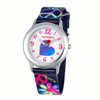 Peace, Love & Happiness Girls'Stainless Steel Watch, Printed Fabric Strap