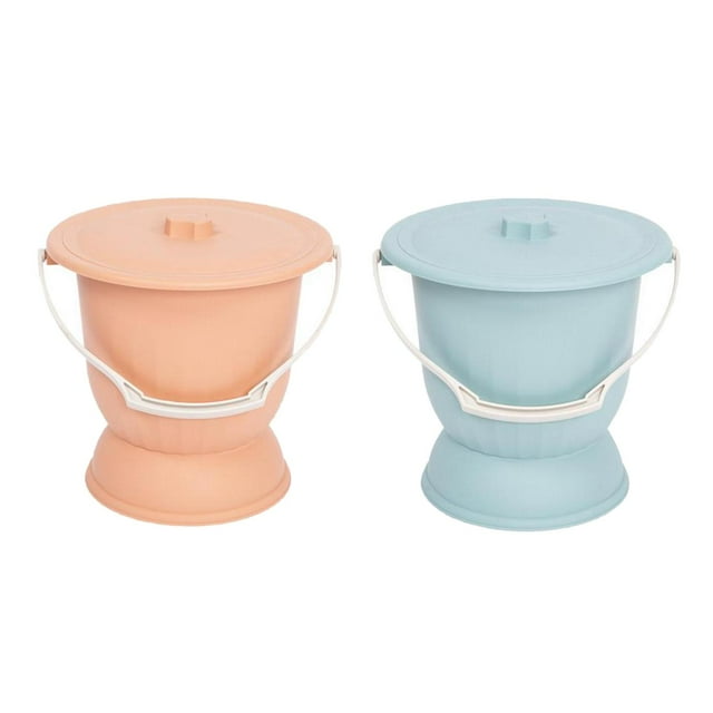2 escupideras con tapa para orina nocturna, color naranja y azul para niños