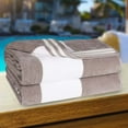 thumbnail image 6 of Superior Cabana Striped 2-Piece Oversized Cotton Beach Towel Set, Light Grey, 6 of 9