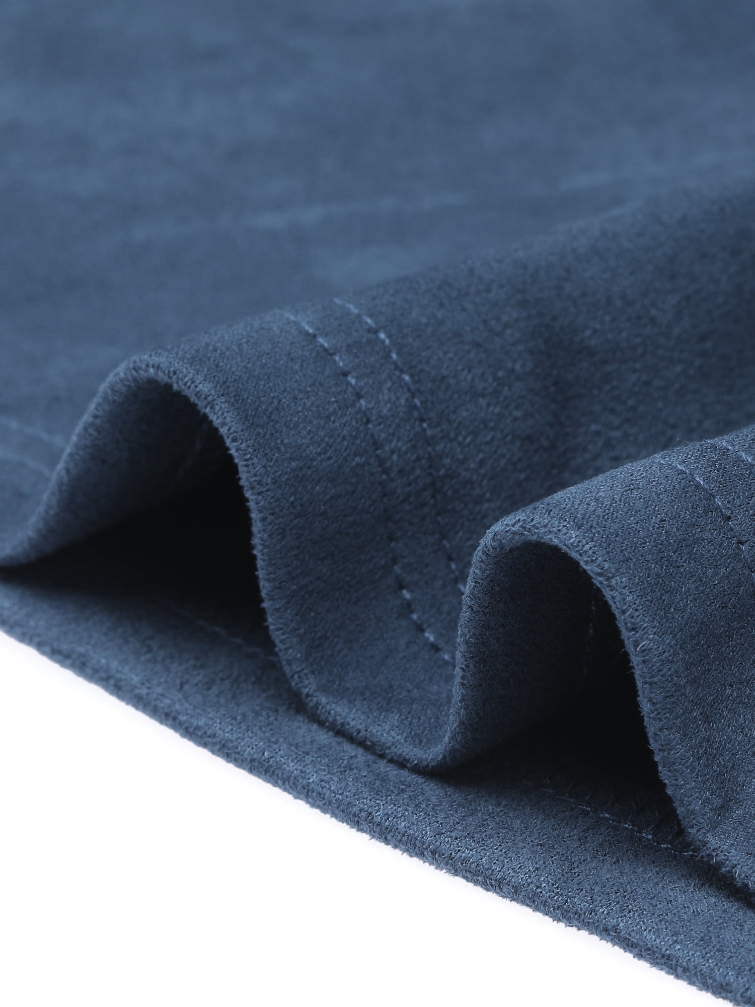 DARING DIVA Women's Faux Suede Pockets Stretch A-line Midi Skirt with Belt M Dark Blue
