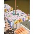 thumbnail image 2 of Outdoor Tablecloths with Umbrella Hole & Zipper, Spring Wildflowers 54x54 Inch Square Tablecloths, Watercolor Floral Butterflies Pink Plaid Waterproof Table Cloth, Patio/Pool/Picnic Table Covers, 2 of 8