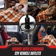thumbnail image 3 of Stalwart 12V Electric Heated Blanket for Car, Truck, or RV (Orange Plaid), 3 of 8