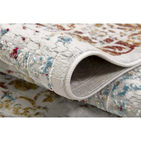 Rug Branch Vogue Modern Soft Durable Area Rug Abstract Grey Red Beige All6348ml710 Walmart Canada