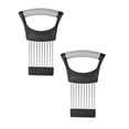 thumbnail image 1 of Oleegame 2PC Potato Fry Cutter Meat Insertion Pin 430 Stainless Steel Lemon Slicer Steak Looser Pin Onion Pin Cutting Vegetable Guard Fixer, 1 of 9