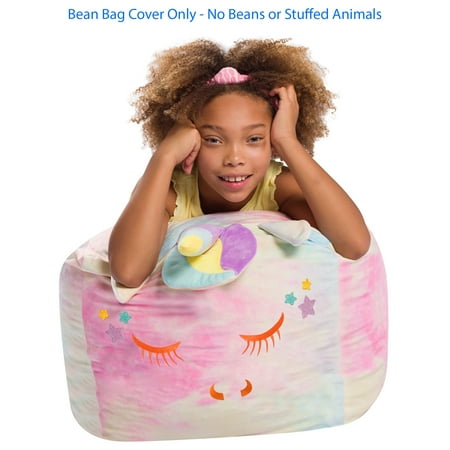 UPC: 0810073460324 | Posh Creations Bean Bag Chair Stuffable Cover  Soft Cover  Kids  1.5 ft  Tie Dye Unicorn