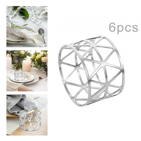 

6Pcs Napkin Rings Light Luxury Iron Napkin Buckles for Party Holiday Wedding