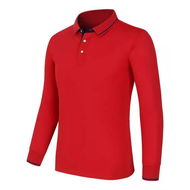 Playera Tipo Polo Manga Larga Con Slim Fit Moda