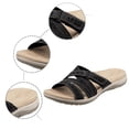 thumbnail image 4 of Domuza Womens Orthopedic Sandals Non Slip Slip on Arch Support Summer Flat Sandals Breathable Hiking Shoes 2026 Beach Vacation Orthopedic Shoes Black 6.5（EU-37）, 4 of 5