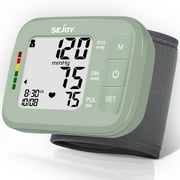 Sejoy Wrist Blood Pressure Monitor, Automatic BP Machine Adjustable Cuff, 120 Memories, for Home Use, Green