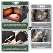 Aivituvin Outdoor Cat House with Insulated Liner Weatherproof Feral Cat Shelter for Winter
