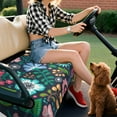 thumbnail image 5 of Bright Flowers Print Golf Cart Seat Cover 51"x31" for EZGO RXV Club Car Precedent Yamaha Drive and More Cool Microfiber Fabric, 5 of 8