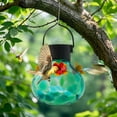 thumbnail image 2 of Solar Lighted Hummingbird Feeder - Automatic Outdoor Hanging, Feeder with LED Glow & Water Refill Design, Weather-Resistant Metal, Patio Garden Attracting Wild Birds & Night Decor, 3.9*6.5in, 2 of 7