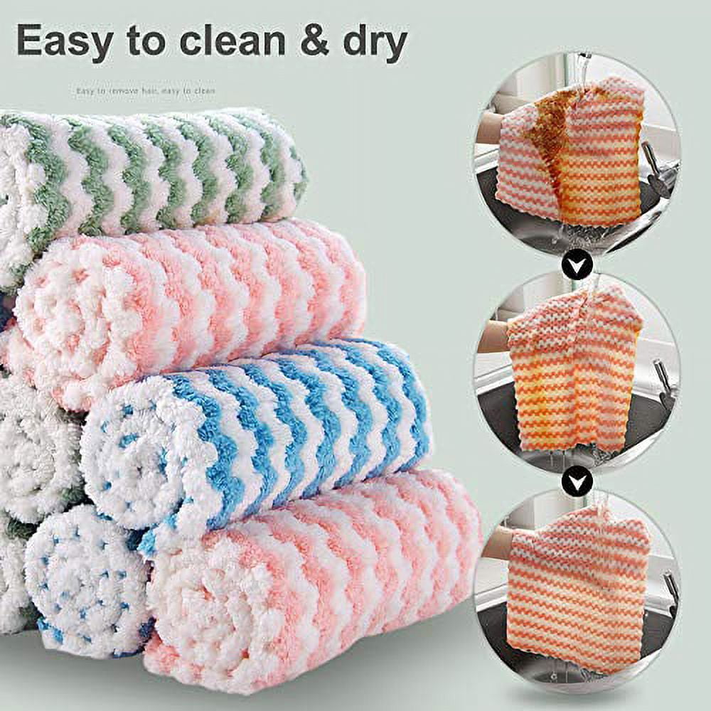 Cleaning Cloth,5 Pack Dish Cloths,10x10 Inches Dish Towels,Super