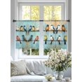 thumbnail image 4 of Colorful Oil Painting Semi Sheer Window Curtains 54 Inches Long, Vintage Spring Birds Animals Rod Pocket Voile Silky Chiffon Curtain Light Filtering Drapes for Living Room, Kitchen, 52"x54", 2 Panels, 4 of 9