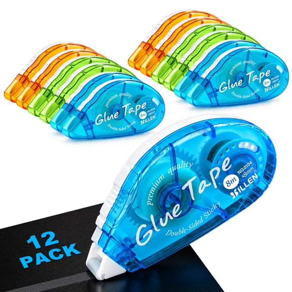 Topsmileusa Glue Tape for Scrapbooking, Scrapbook Tape 12 Pcs, Double Sided Tape Roller for Crafts, 315 in x 0.31 In Tape Runner, Scrapbook Supplies & Craft, Photo, Easter Basket Essentials
