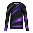 thumbnail image 4 of cllios Shirts for Men Big and Tall 3D Optical Line Print Tees Long Sleeve Crewneck Shirt Mens Regular Fit Blouse Gym Workout Pullover Tops Black XL, 4 of 5