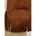 thumbnail image 5 of iiniim Girls Sleeveless Tassels Western Cowgirls Vest with Bandanna 2-Piece Cowboy Outfits Brown 18-24M, 5 of 7