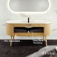 thumbnail image 6 of Eviva Haven 64"W x 22"D Oak Freestanding Bathroom Vanity with White Solid Surface Integrated Sink Top, 6 of 7