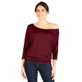 thumbnail image 6 of Dolman Tops for Women Sexy Off The Shoulder Tops Banded Waistband Shirts 3/4 Sleeves Regular and Plus Size Tops, 6 of 6