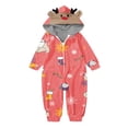 thumbnail image 2 of Pyjamas Assortis avec Capuche de Renne, Tenues Assorties pour la Famille, Pyjamas Confortables Assortis pour un Style Familial Cohérent (Rouge), 2 of 4