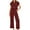 Red, variant on LYXSSBYX 2 Piece Sets for Women Summer Women's Summer Two-piece Clothing Set with Lapel and Wide Leg Pants Casual Set