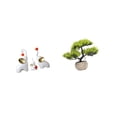 thumbnail image 6 of CoudarTitie Elephant Family Sculptures and Artificial Bonsai Tree Collection Elegant Animal Statues with Faux Greenery for Desk Living Room Decor, 6 of 8