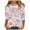 Pink Plus Size Blouse for Women_f, variant on CYMMPU 3/4 Sleeve Blouses for Women Dressy Casual Spring Tops Loose Fit Tunic Tops Summer Trendy Shirts Flower Pattern Round Neck Lightweight Basic Tees Pink XXL
