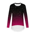 thumbnail image 4 of Favoffer Girls' Gradient Lace Hem Top Long Sleeve Crewneck Shirt Fall Casual Sports Play Photo Outfit, Kid 4-15 Years, 4 of 6