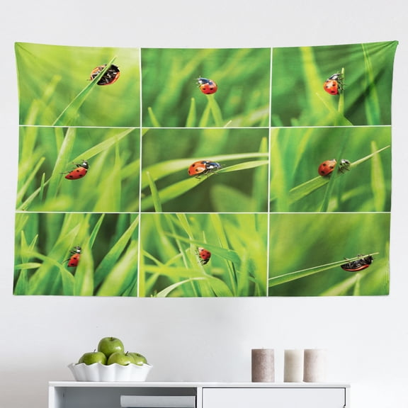 Summer Tapestry, Collage with Summer Scenery Majestic Mountains Waterfalls High Lands Environment, Fabric Wall Hanging Decor for Bedroom Living Room Dorm, 2 Sizes, Multicolor, by Ambesonne