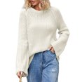 thumbnail image 2 of BVOFAR Oversized Sweaters for Women Casual Loose Cozy Tops Fall Winter Bell Sleeve Pullover Crew Neck Chunky Ribbed Knit Sweater, 2 of 6