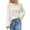 Beige, variant on Womens Oversized Round Neck Sweaters Hollow out Long Sleeve Pullover Blouses Casual Fashion Loose Tops