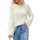 thumbnail image 2 of Suéter de cuello redondo para mujer, suéter liso de cuello redondo, suéter holgado de punto a la moda, suéter para mujer, 2 of 6