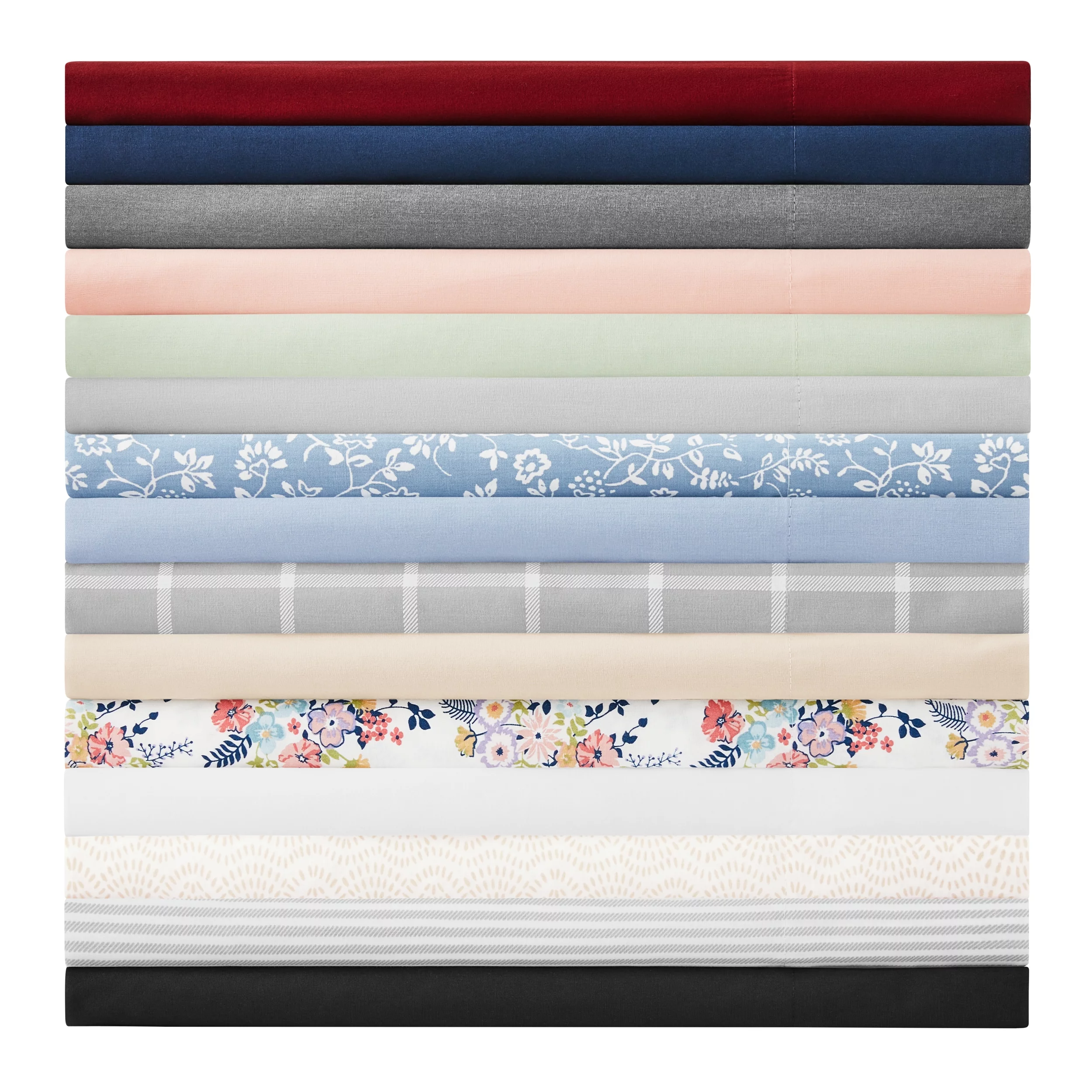 Mainstays 2-Piece 300 Thread Count Silver Stripe Cotton Blend Percale Pillowcase Set, Standard/Queen
