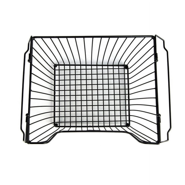 K-Cliffs Stackable Metal Storage Baskets Heavy Duty Quality Bread Wire  Baskets Snack Bins for Office Craft Room Kitchen Pantry Office Garage Store