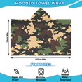thumbnail image 2 of Jungle Camo Irregular Shapes Pattern Hooded Bath Towel，50"x30" for Ages 3 To 12 Kids, Quick Dry Lightweight Soft Microfiber Hood Beach Towel Cover Up for Kids, 2 of 7