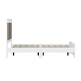 thumbnail image 5 of Farmhouse Wooden Platform Queen Size Bed, Modern Platform Bed with Wooden Strip Decoration, Plywood Slats Support, White, 5 of 8