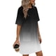 thumbnail image 3 of Mujeres Manga Corta Tops Impresión Casual Cuello Redondo Vendaje Vestido Falda de las Señoras, Vestido de Manga Corta para las Mujeres Primavera Verano Uso Diario, 3 of 6