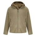 thumbnail image 4 of Mens Polar Fleece Hoodies Zip Up Long Sleeve Solid Color Hooded Warm Jacket with Pockets for Men Winter Coats (Khaki XL), 4 of 6