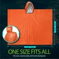 thumbnail image 3 of Lot de 4 Ponchos de Pluie Réutilisables d'Urgence, 90 % Rétention de Chaleur Corporelle / Équipement Résistant aux Intempéries pour Adultes / Idéal pour Camping, Randonnée & Kits de Survie (Orange), 3 of 5