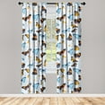 thumbnail image 3 of Ambesonne Spring Curtains, Butterflies Colorful Pattern, Pair of 28"x84", Pale Orange and Sky Blue, 3 of 5