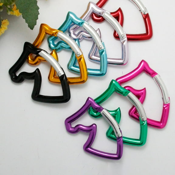SPRING PARK Multifunctional Wear-resistant Horse Head Carabiner Clip, Aluminum Alloy Large Carabiner Key Ring Camping Accessories