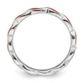 thumbnail image 2 of 925 Sterling Silver Stackable Expressions Red Enamel Ring Size: 8; for Adults and Teens; for Women and Men, 2 of 5