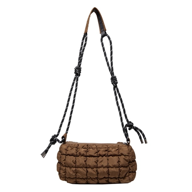 6601 Bolso Acolchado Almohada Con Hilo Bordar Bandolera Hombro A La Bolso (café)